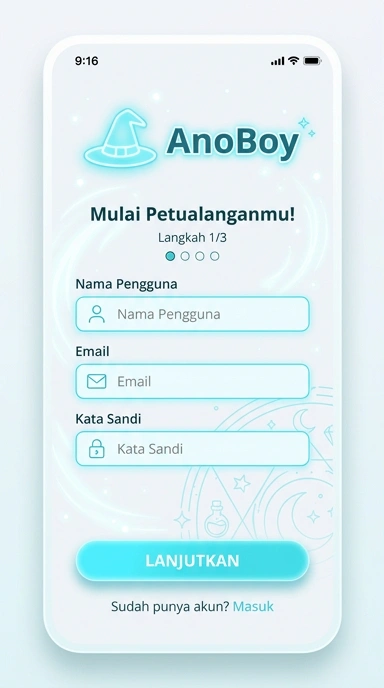 Tampilan halaman daftar anoboy