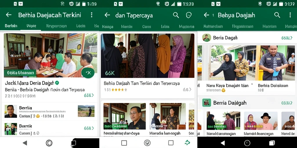 Screenshot antarmuka 66K dengan berita daerah terkini.