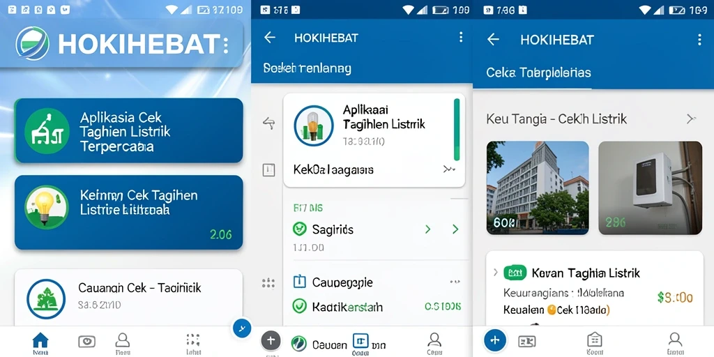Tampilan antarmuka HOKIHEBAT untuk cek tagihan listrik.