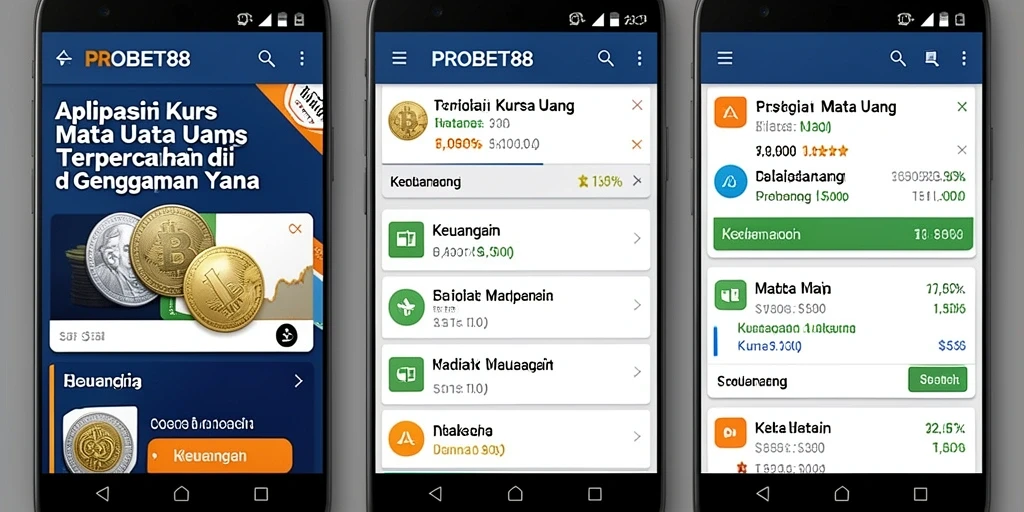 Antarmuka PROBET88 menunjukkan nilai tukar mata uang secara real-time.