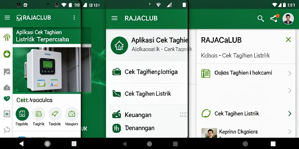 Antarmuka aplikasi Cek Tagihan Listrik RAJACLUB yang sederhana dan informatif.