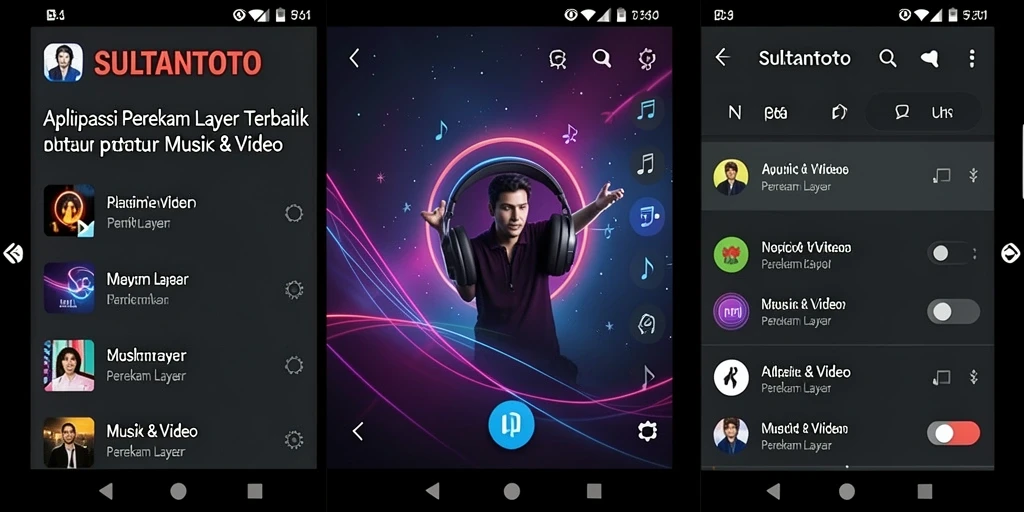 Tampilan antarmuka SULTANTOTO saat merekam layar dengan fitur lengkap.