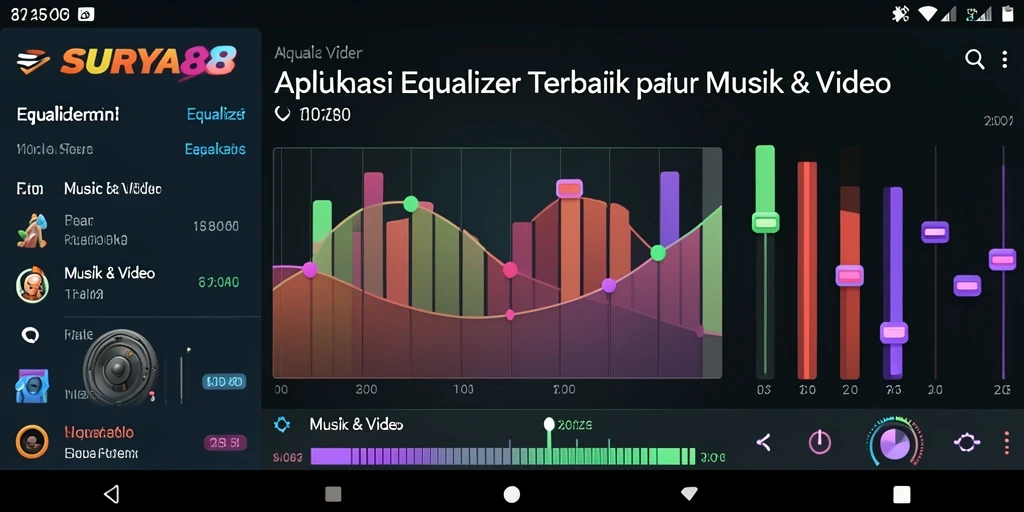 Tampilan antarmuka SURYA88 yang modern dan fungsional untuk pengaturan Equalizer.